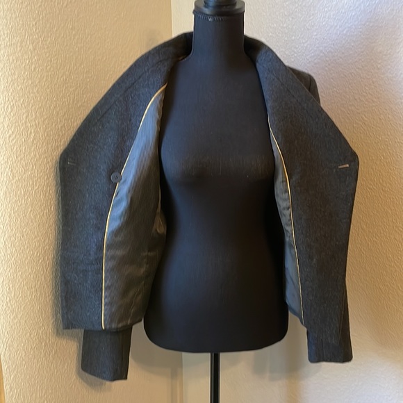 Banana Republic women’s charcoal grey military style pea coat light jacket. - Picture 8 of 12